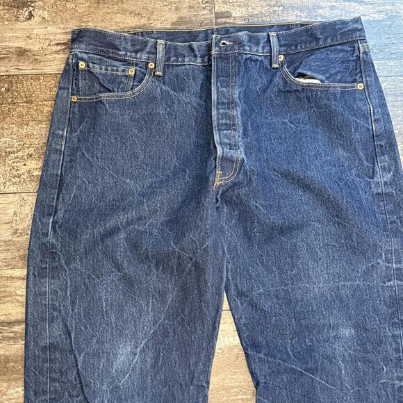 Levis 501 Jeans Mens 42x36 Straight Leg‎ Button Fly Classic Vintage Denim Work - Picture 2 of 11